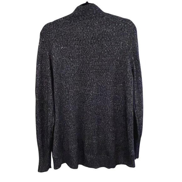 Massimo Black and Silver Open Front Cardigan Sweater / Size XL / Gently PreOwned - Picture 4 of 6